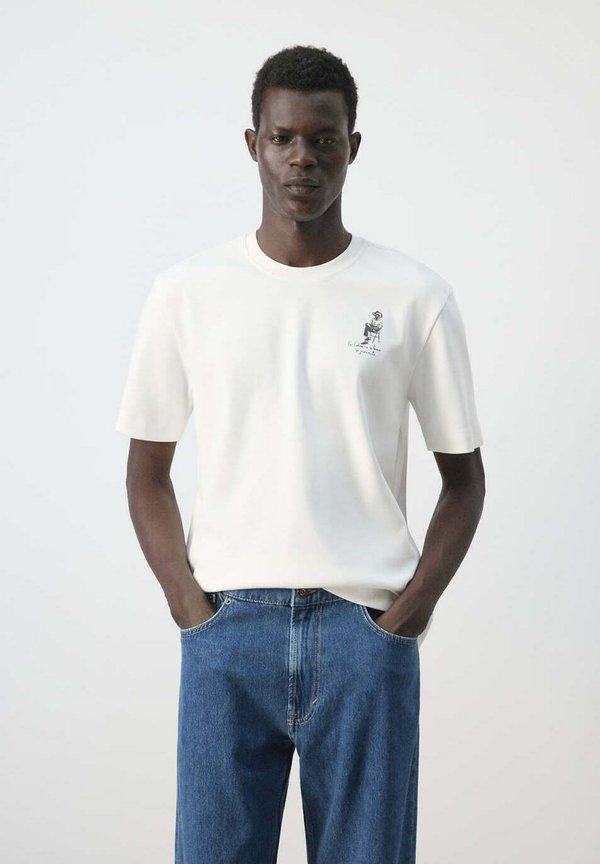 Mango ADULT - Print T-shirt - white