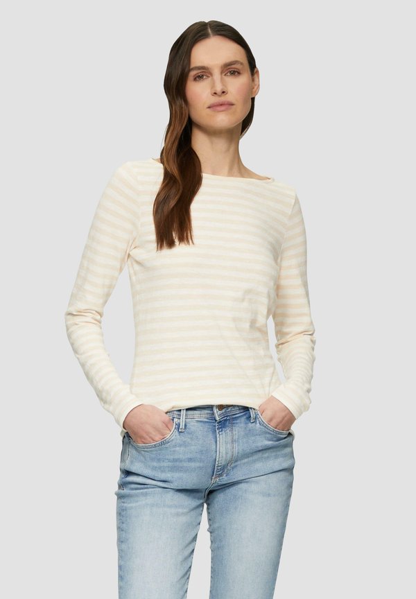 s.Oliver MIT U BOOT AUSSCHNITT - Long sleeved top - beige