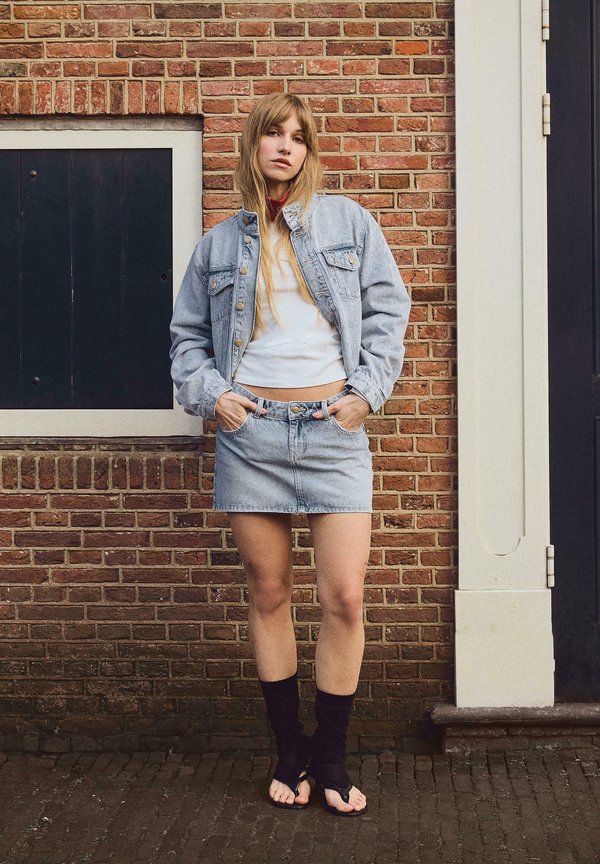 Bershka Denim skirt - light blue