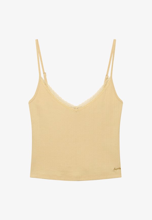 Superdry & Co ATHLETIC ESSENTIALS V NECK - Top - yellow haze
