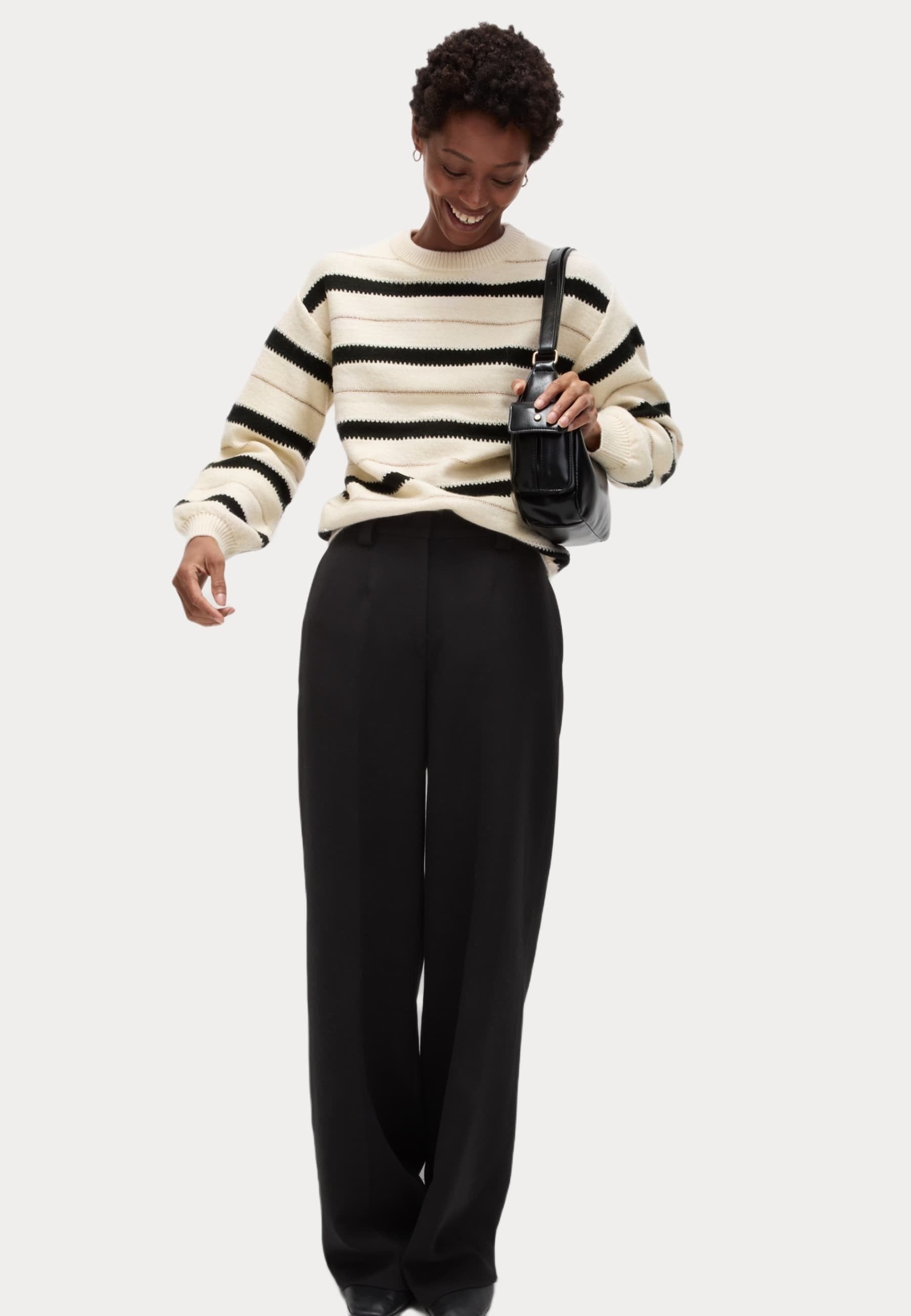 Marks & Spencer CLOUD-YARN STRIPED CREW NECK
