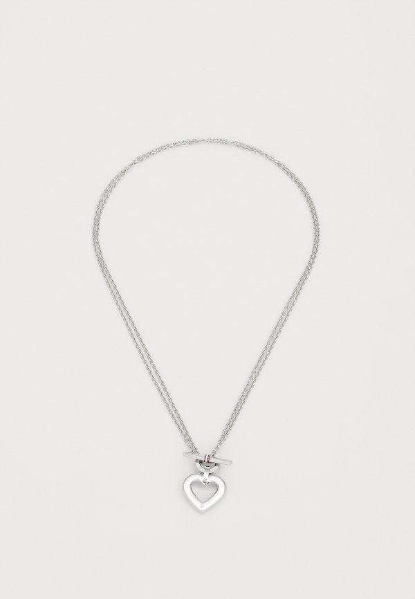 Tommy Hilfiger TOGGLE HEART - Necklace - silver-coloured