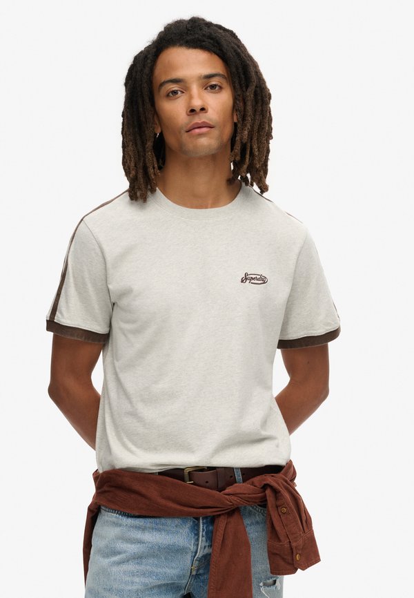 Superdry & Co ESSENTIAL RETRO STRIPED  - Print T-shirt - lightning grey grindle