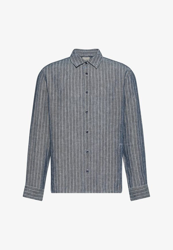 Calvin Klein PINSTRIPE  - Shirt - navy stone