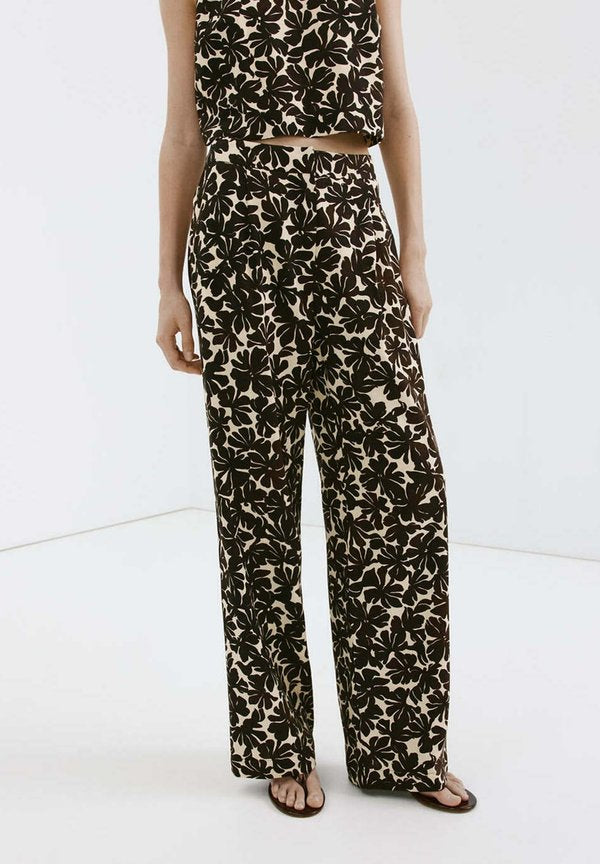 Mango ADULT - Trousers - off-white black