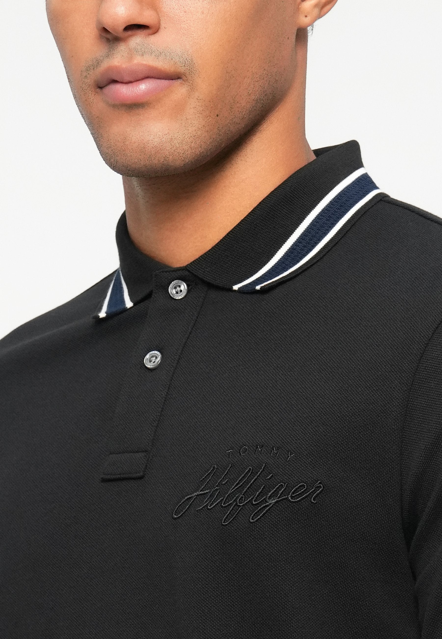 REGULAR FIT TIPPED LONG SLEEVE POLO SHIRT Media 6