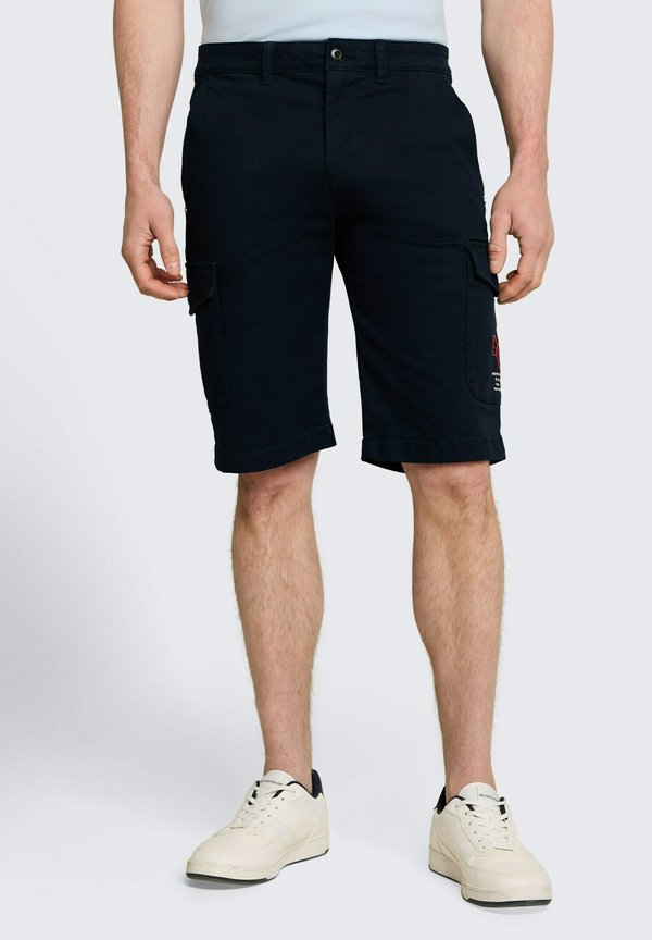 TOM TAILOR TOM TAILOR HOSEN & CHINO REGULAR FIT CARGO SHORTS MIT STRETCH - Shorts - sky captain blue