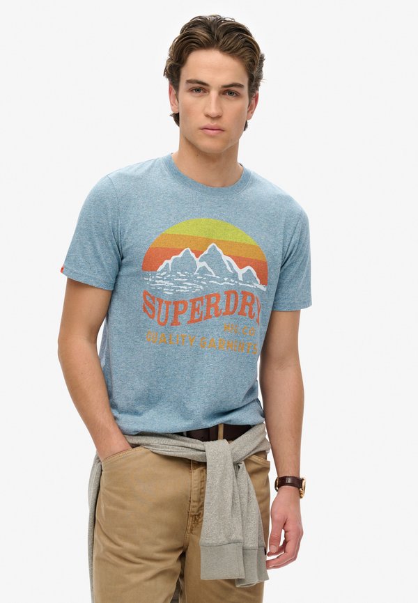 Superdry & Co CLASSIC GREAT - Print T-shirt - desert sky blue grit