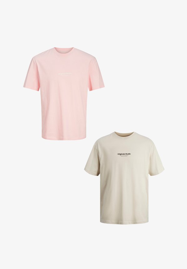 Jack & Jones 2-ER SET LOGO JORVESTERBRO - Print T-shirt - altrosa