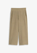 TOM TAILOR CRINKLE CULOTTE HOSE - Trousers - olive white structure