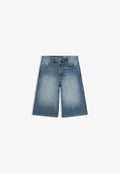 Bershka SUPER  BAGGY - BERMUDA  - Denim shorts - light blue