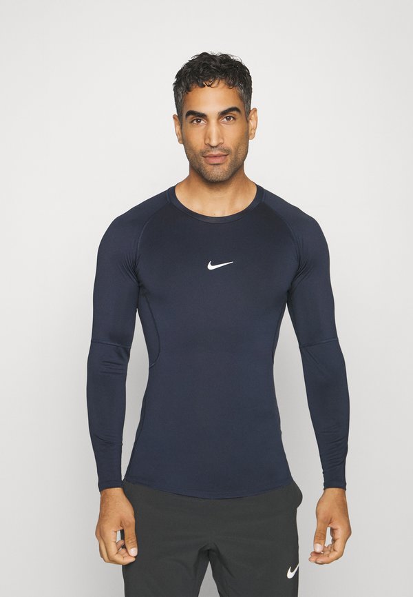 Nike Performance M NP DF TIGHT TOP LS - Long sleeved top - obsidian/white