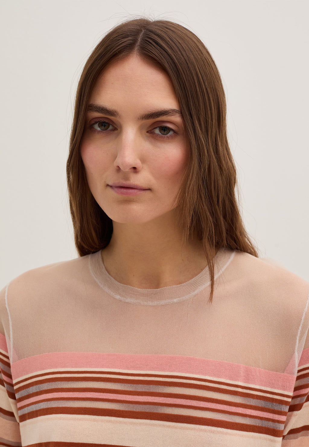 Stefanel SHORT STRIPED SHEER EFFECT