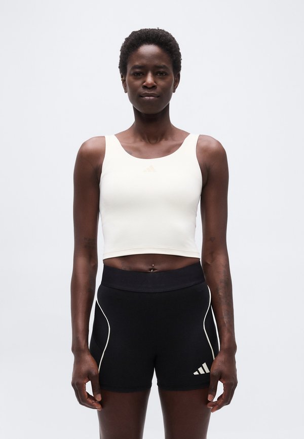 adidas Performance 3 STRIPES STUDIO  ALL ME LIGHT SUPPORT TANK - Top - chalk white