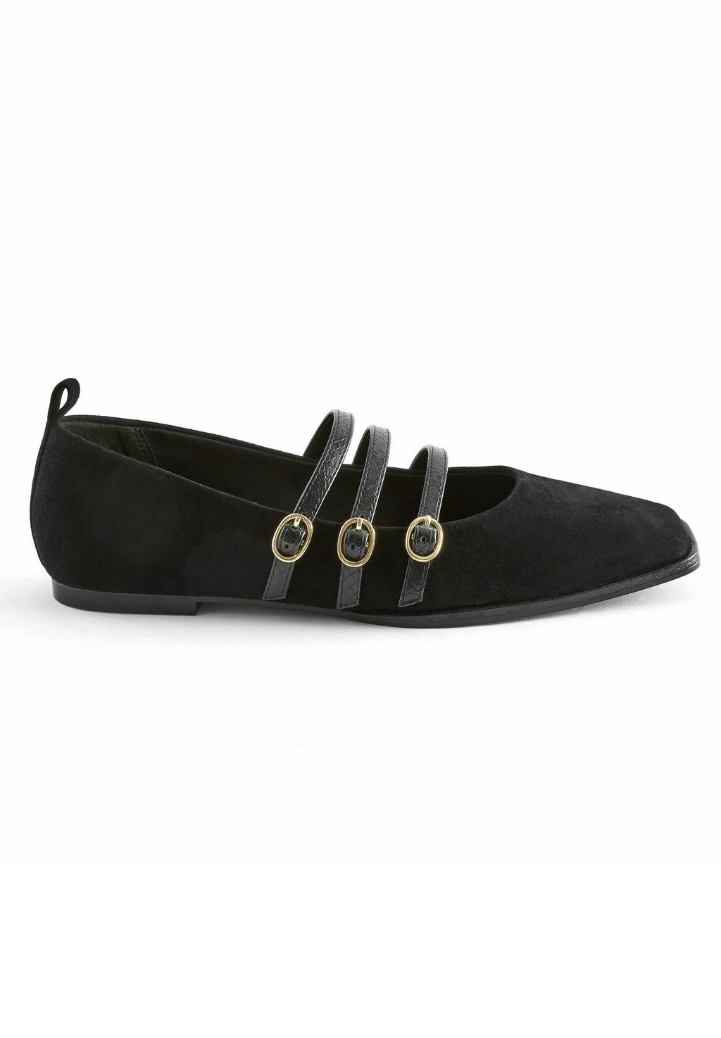 Next FOREVER COMFORTÂ® TRIPLE STRAP SQUARE TOE FLAT SHOES