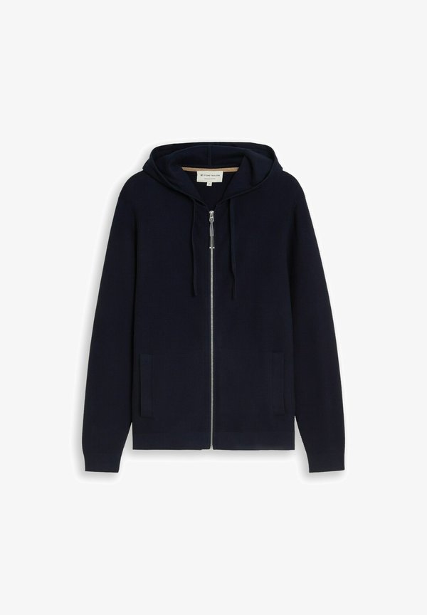 TOM TAILOR STRUCTURED HOOD JACKET KNIT - Cardigan - sky captain blue