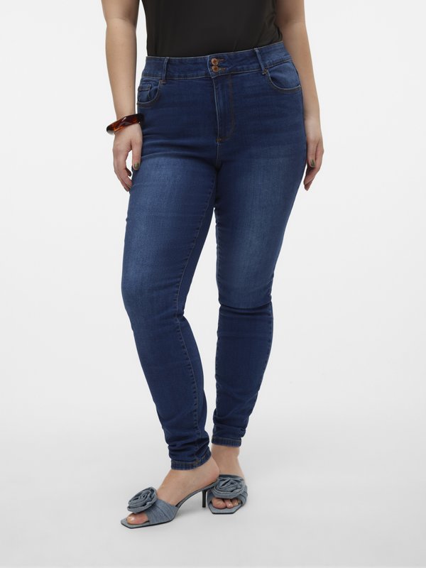 Vero Moda Curve VMSOPHIA BUT - Jeans Skinny Fit - Dark Blue Denim