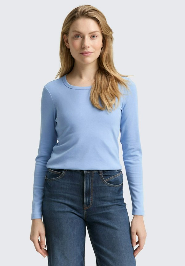 TOM TAILOR BASIC - Long sleeved top - light fjord blue