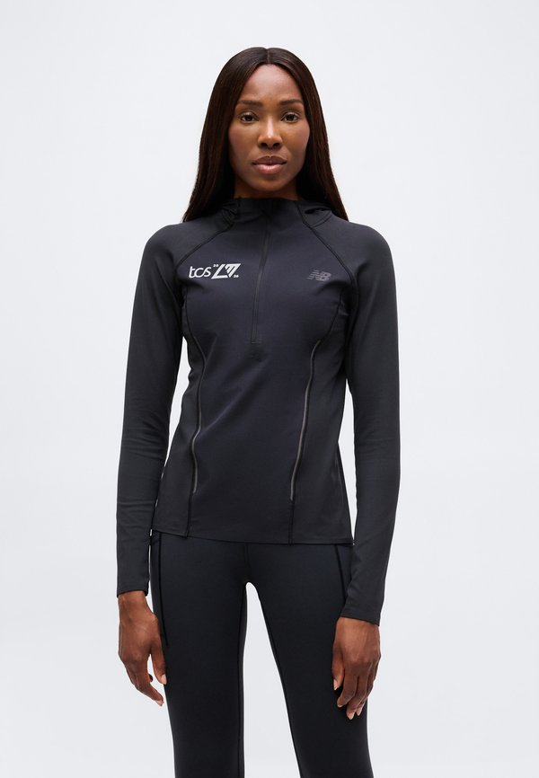 New Balance LONDON EDITION REFLECTIVE RUN HOODIE - Long sleeved top - black