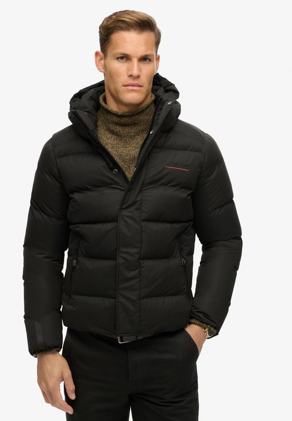 Superdry & Co HOODED MICROFIBRE PUFFER - Winter jacket - black