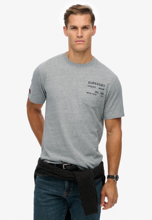 Superdry & Co UTILITY - Print T-shirt - athletic grey marl
