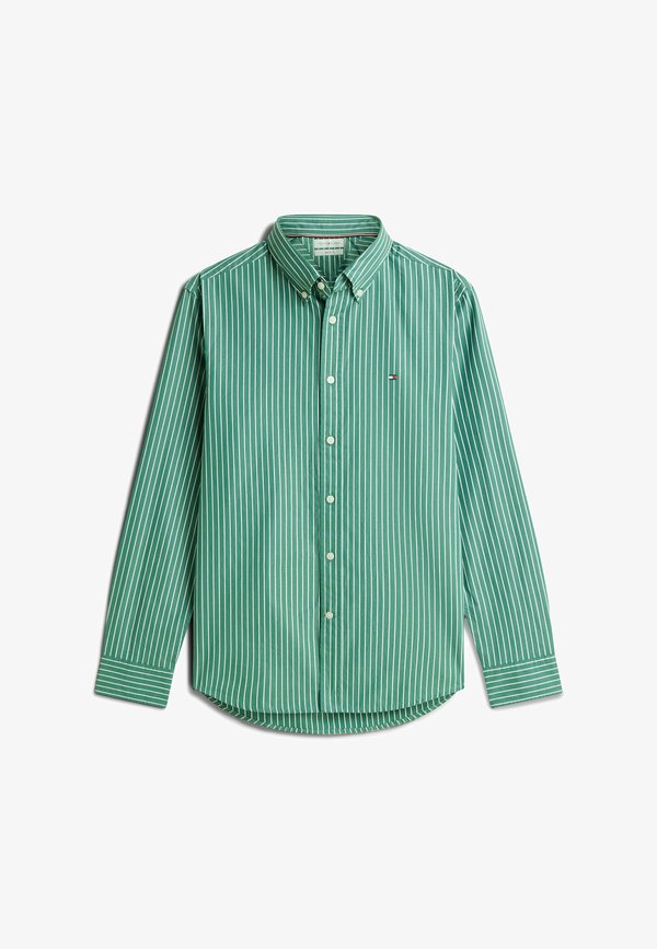 Tommy Hilfiger FLEX HAIRLINE POPLIN RF SHIRT - Shirt - alaskan green   stripe