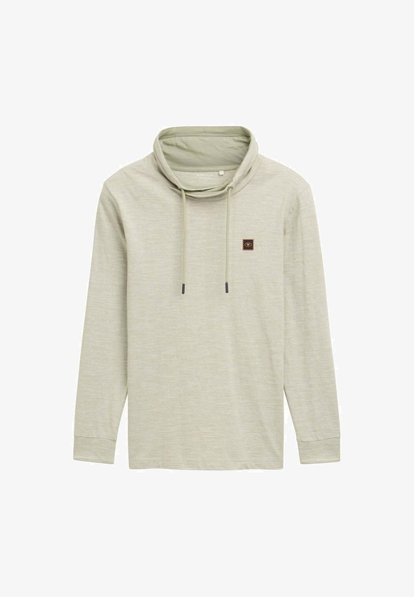 TOM TAILOR MIT STEHKRAGEN - Long sleeved top - grass green stripe