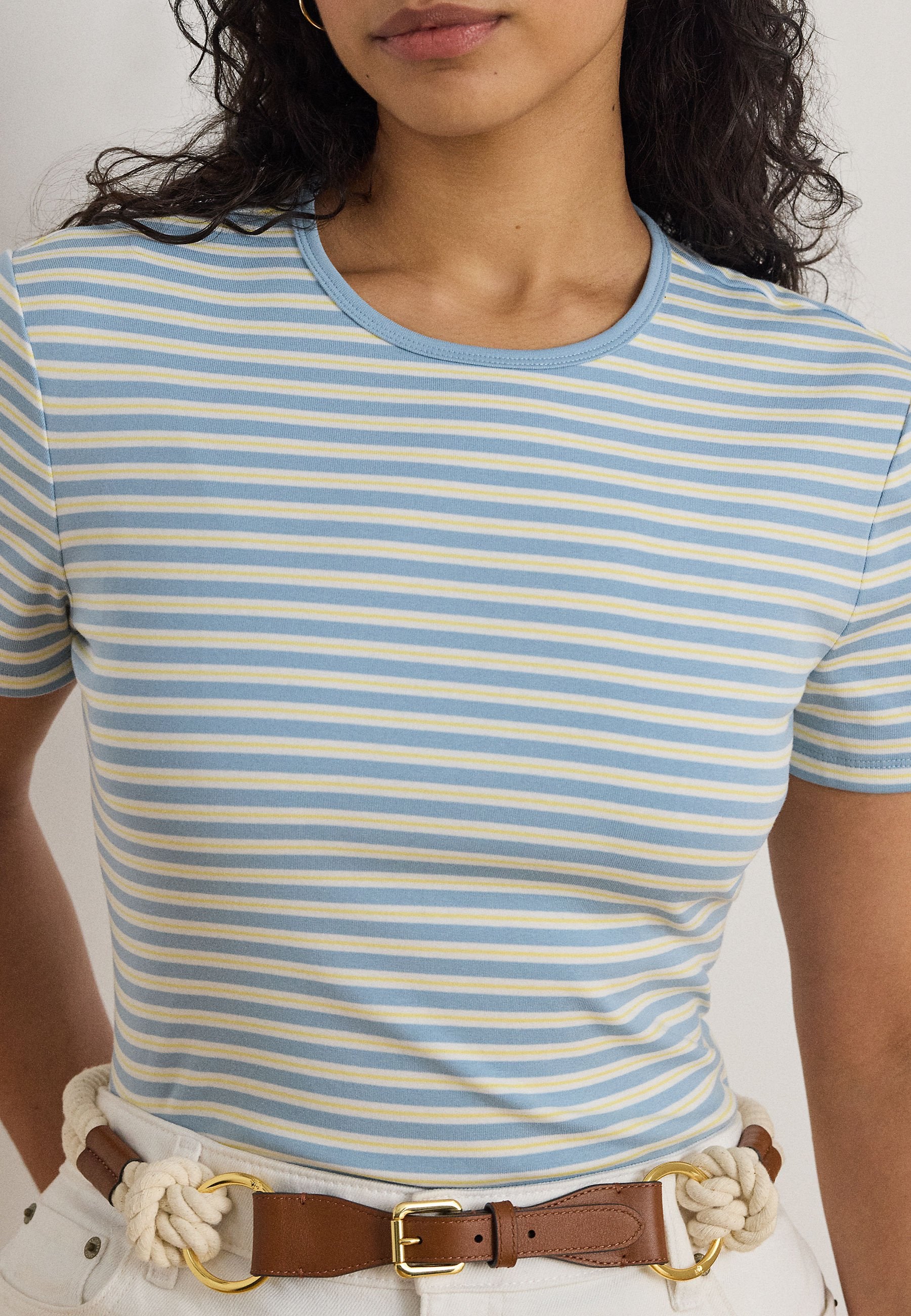 Lauren Ralph Lauren Woman STRIPED STRETCH COTTON TEE