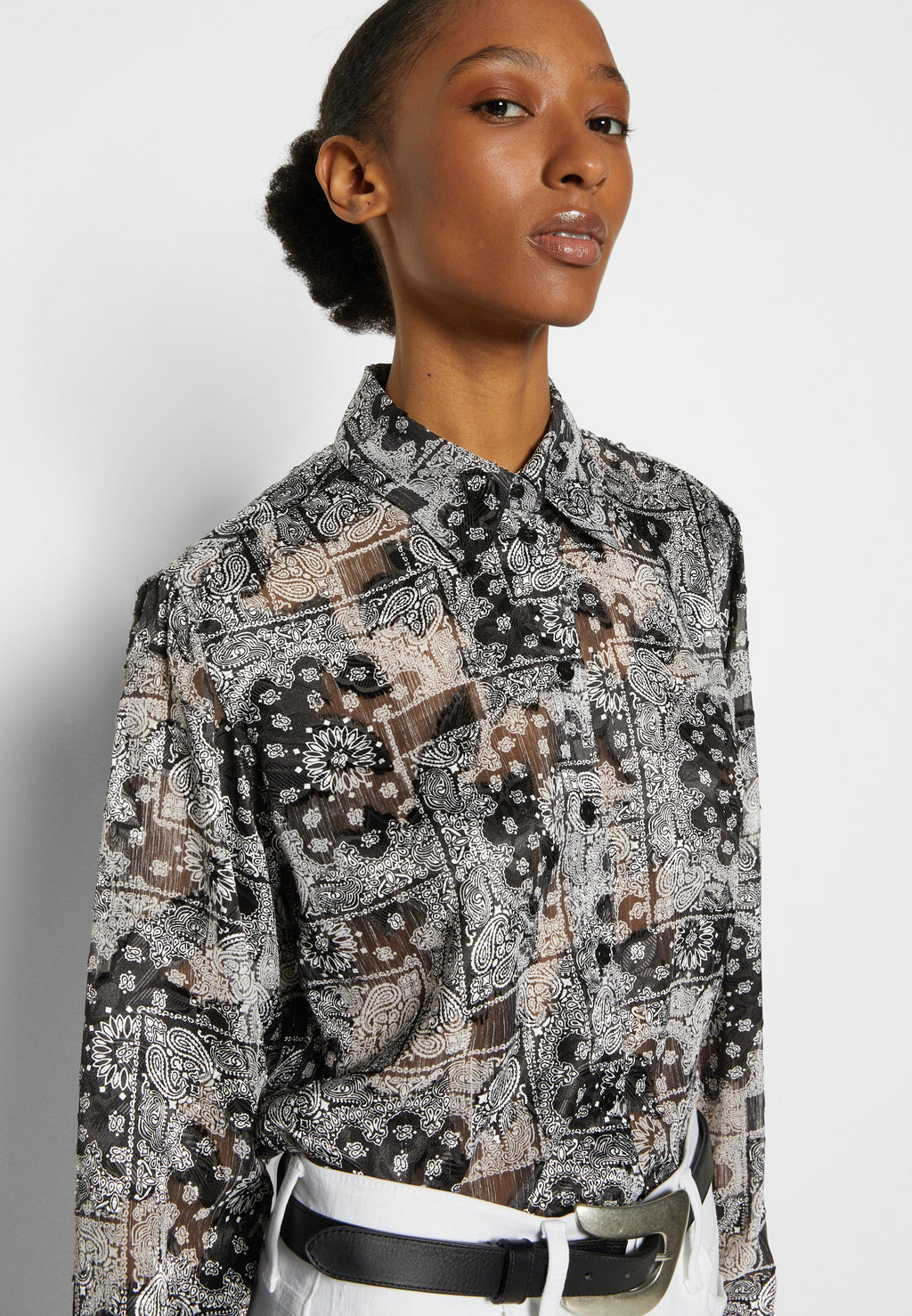The Kooples CHEMISE MANCHES LONGUES BANDANA