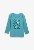 TOM TAILOR MIT PRINT - Long sleeved top - tropical teal