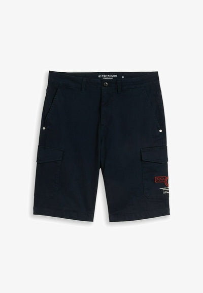 TOM TAILOR TOM TAILOR HOSEN & CHINO REGULAR FIT CARGO SHORTS MIT STRETCH - Shorts - sky captain blue