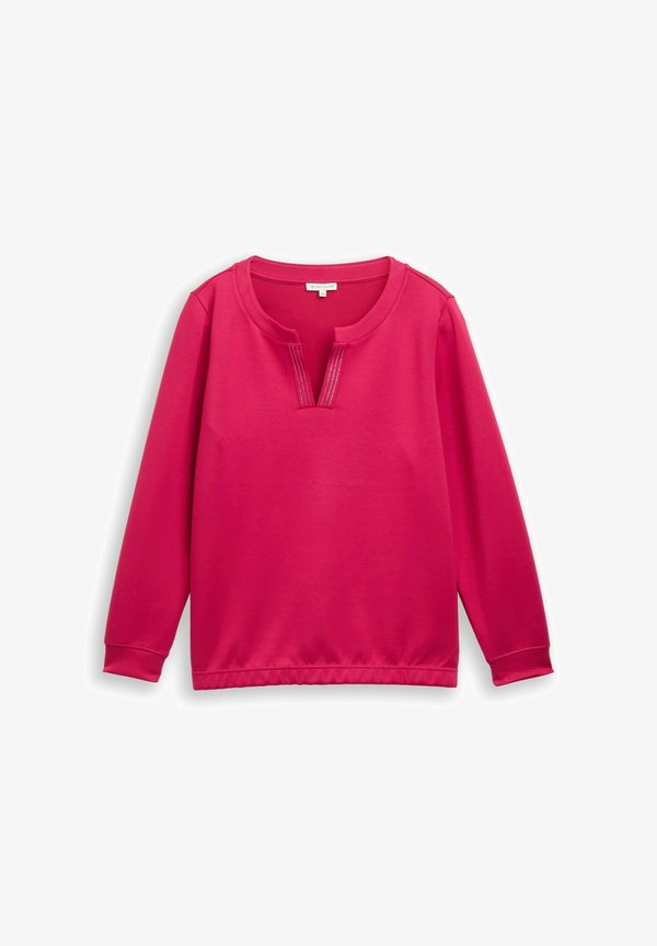 TOM TAILOR MIT STRASSSTEINEN - Sweatshirt - dark pink