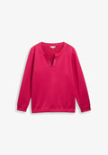TOM TAILOR MIT STRASSSTEINEN - Sweatshirt - dark pink
