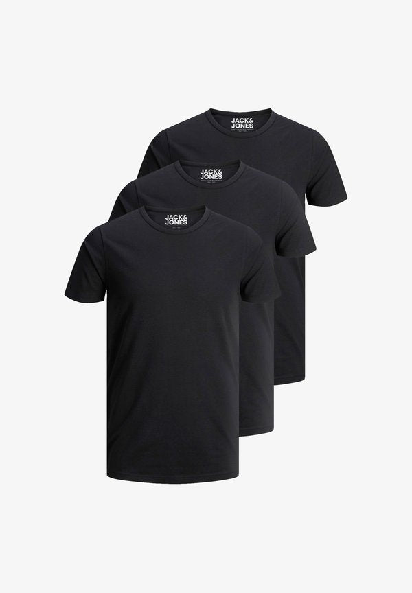 Jack & Jones 3 PACK O-NECK - Basic T-shirt - black/black/black