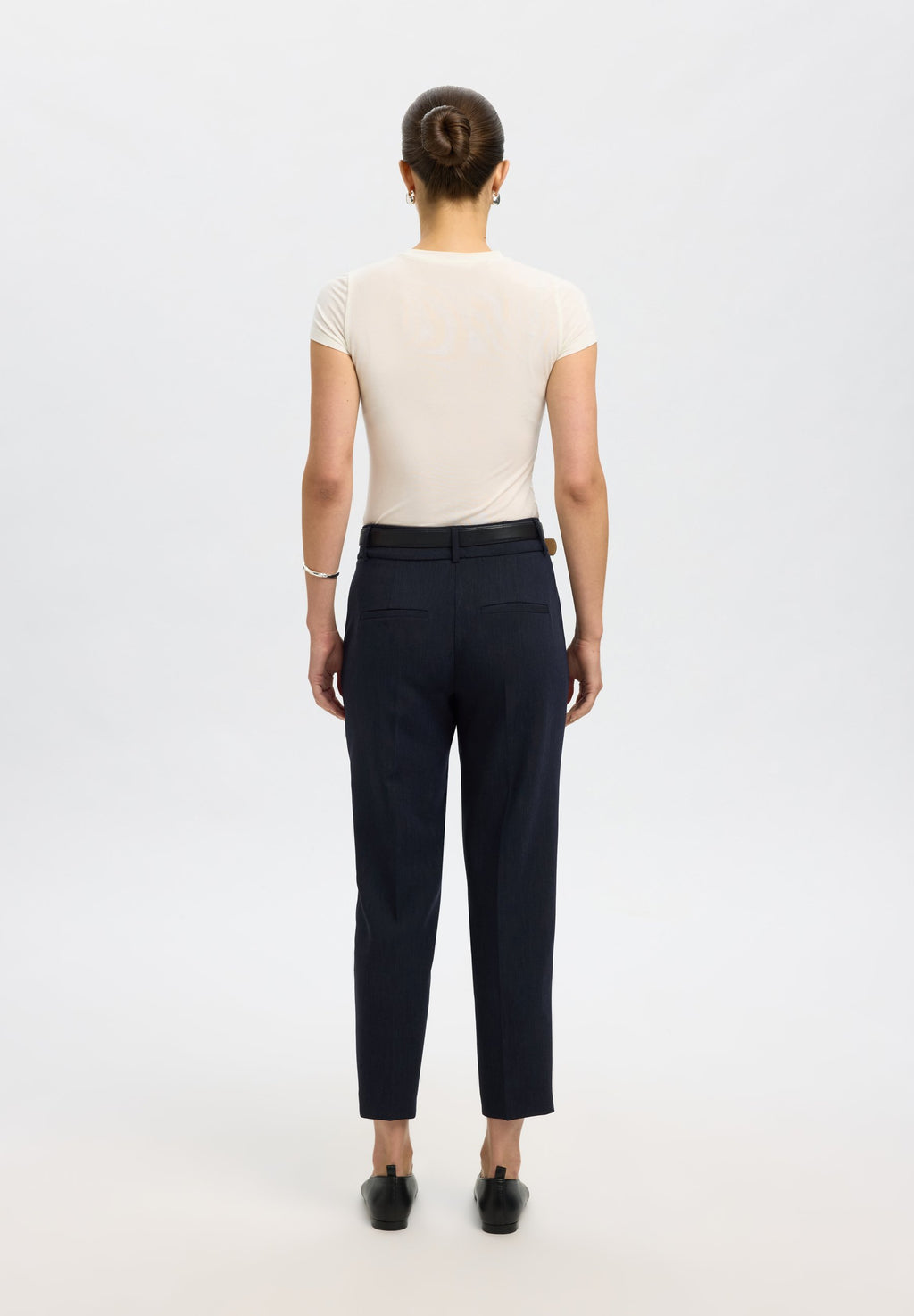 Selected Tapered viscose blend cropped