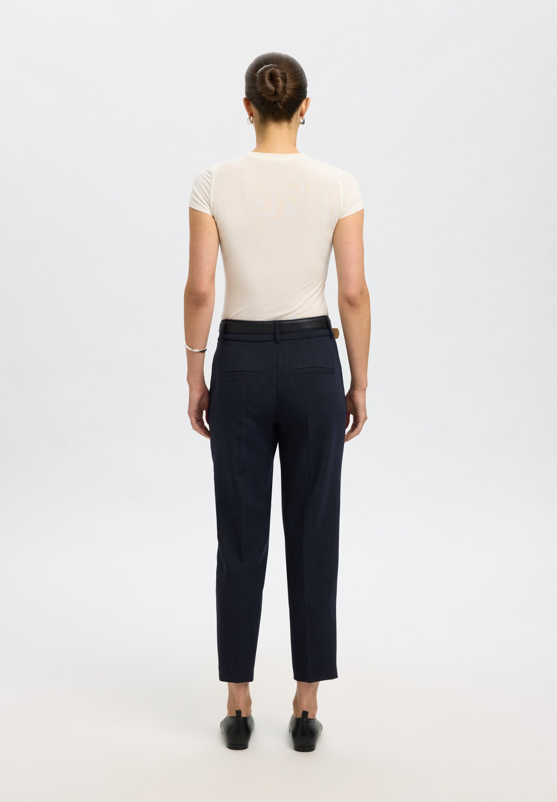 Selected Tapered viscose blend cropped