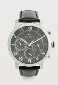 Tommy Hilfiger OXFORD - Chronograph watch - silver-coloured/black