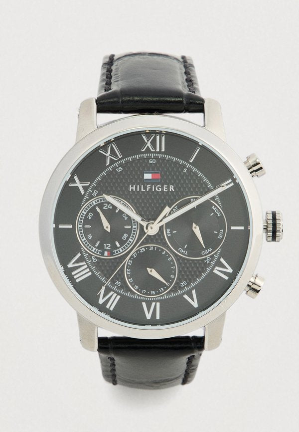 Tommy Hilfiger OXFORD - Chronograph watch - silver-coloured/black