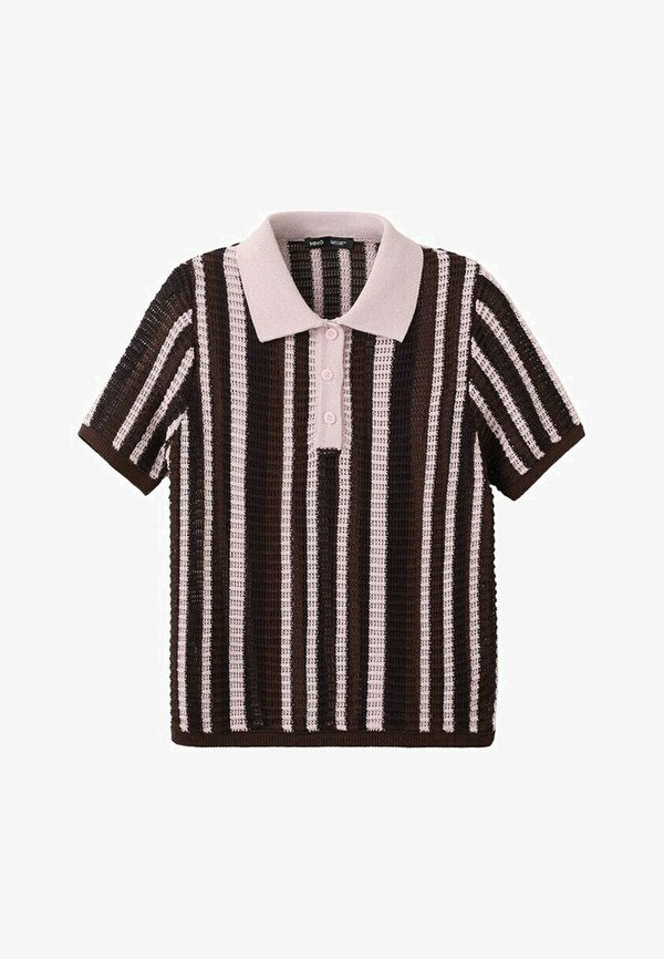 Mango Polo shirt - brown pink