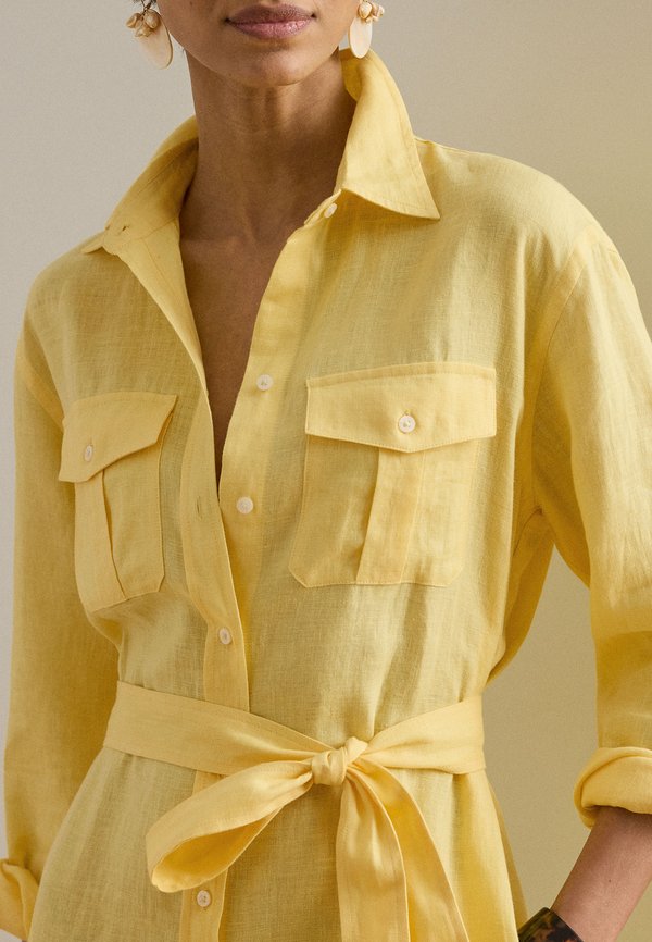 Lauren Ralph Lauren BELTED LINEN MIDI SHIRTDRESS