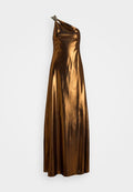 Lauren Ralph Lauren METALLIC CHIFFON ONE-SHOULDER GOWN