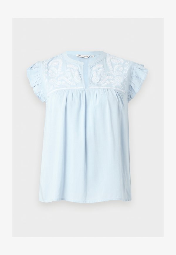 ONLY ONLVESTINE - Blouse - cashmere blue/cloud dancer