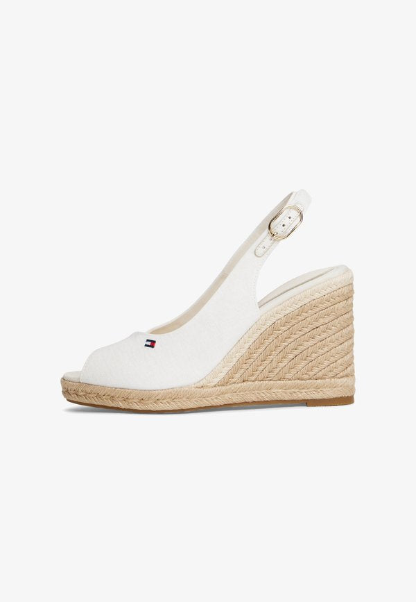 Tommy Hilfiger HEMP SLINGBACK WEDGE ESPADRILLES - Platform sandals - ecru