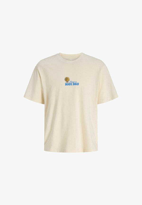 Jack & Jones T-SHIRT BACKPRINTET T-SHIRT - Print T-shirt - antique white