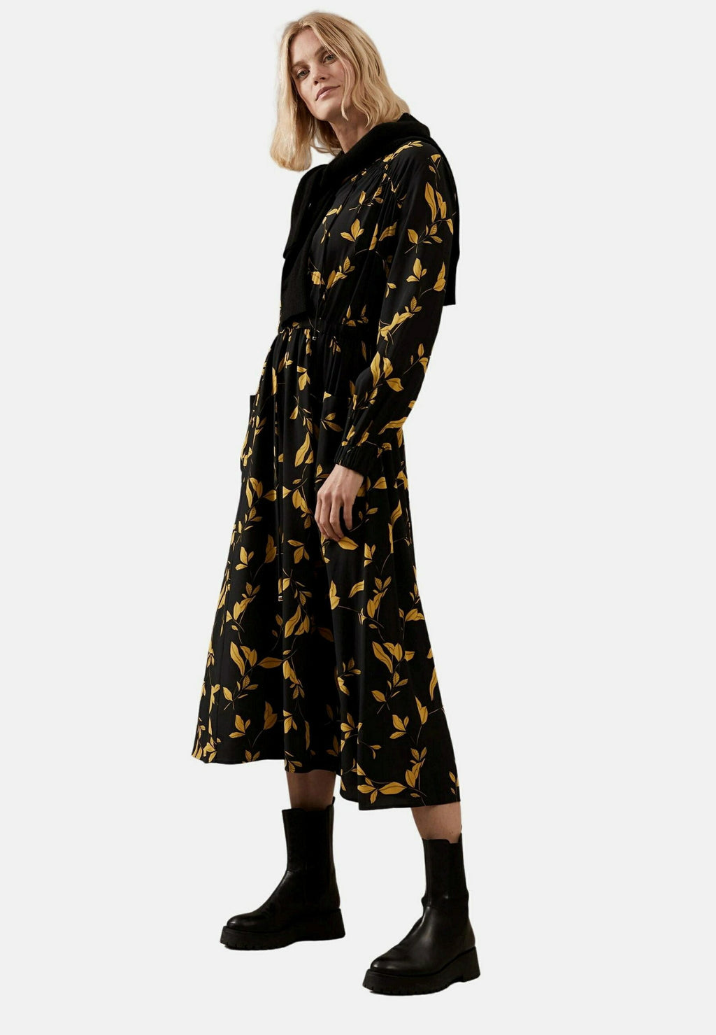 Marks & Spencer FLORAL BELTED MAXI WAISTED