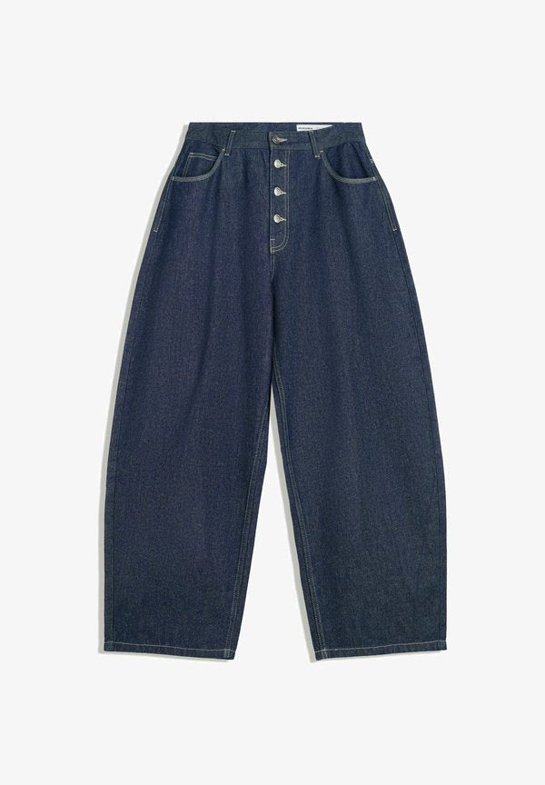 Bershka BARREL - Relaxed fit jeans - royal blue