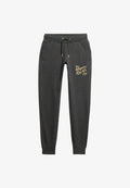 Superdry & Co LUXE LOGO SLIM JOGGERS - Tracksuit bottoms - nearly black heather
