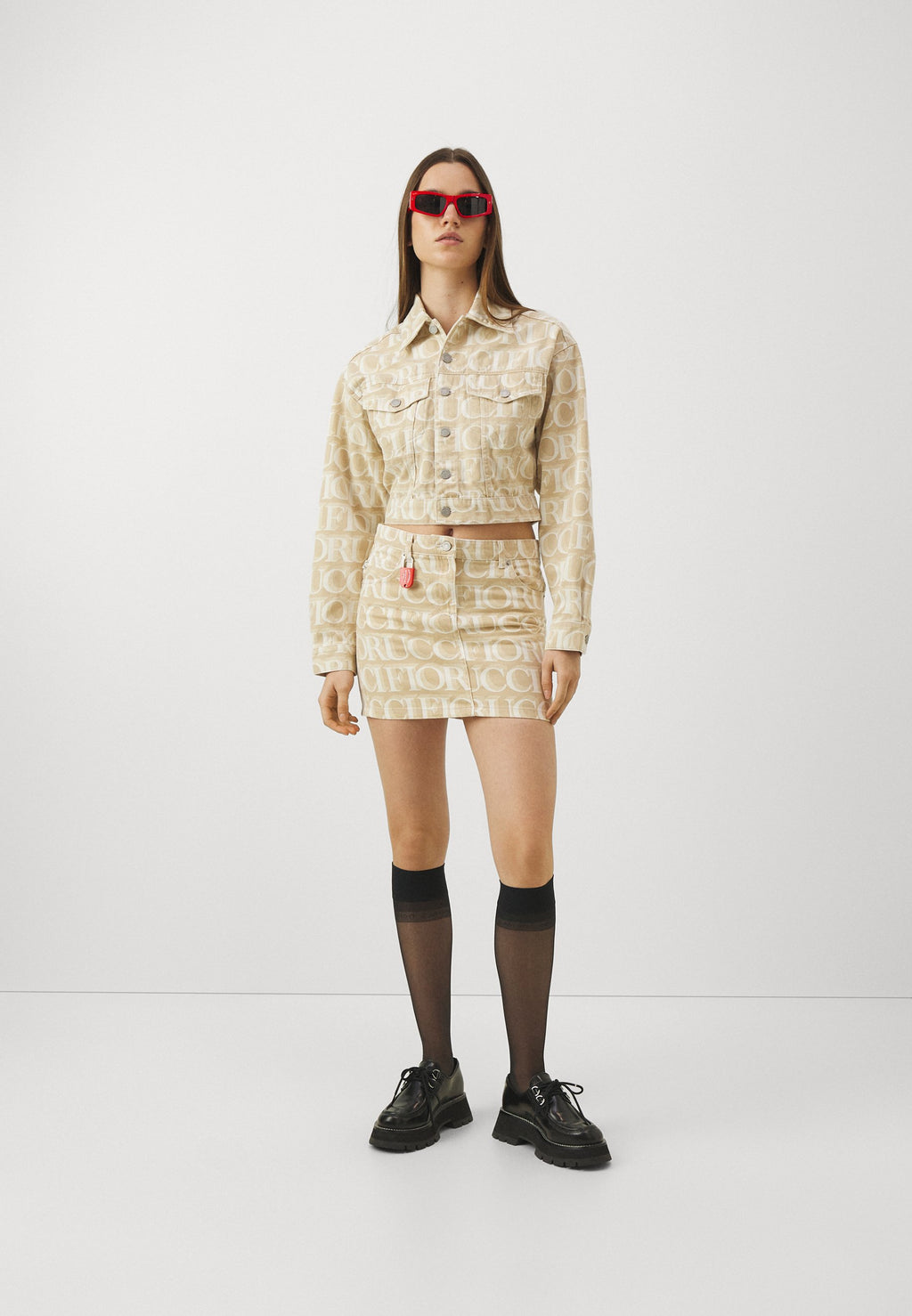 Fiorucci MONOGRAM CROPPED TAPERED JACKET