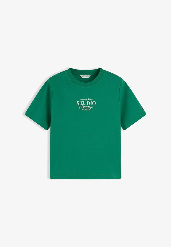 Tommy Hilfiger TOMMY HILFIGER LOGO INTERLOCK KNIT CREW NECK T-SHIRT - Print T-shirt - alaskan green
