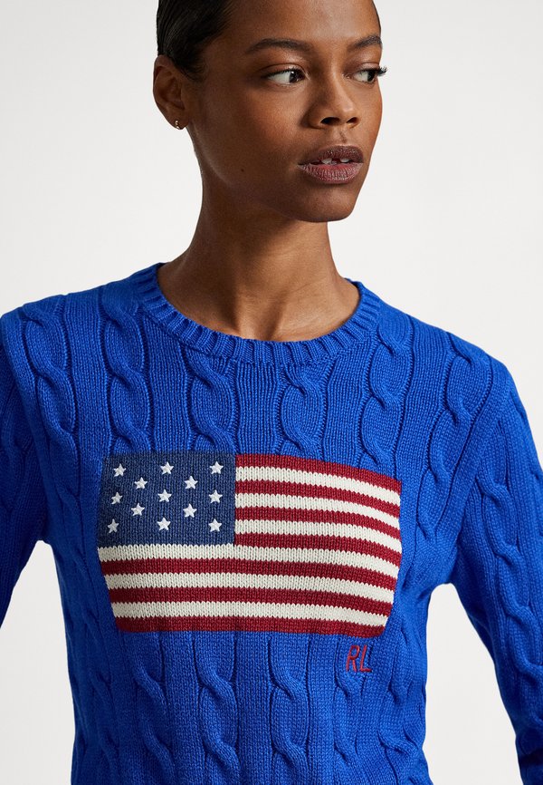 Polo Ralph Lauren FLAG SHRUNKEN CABLE COTTON SWEATER